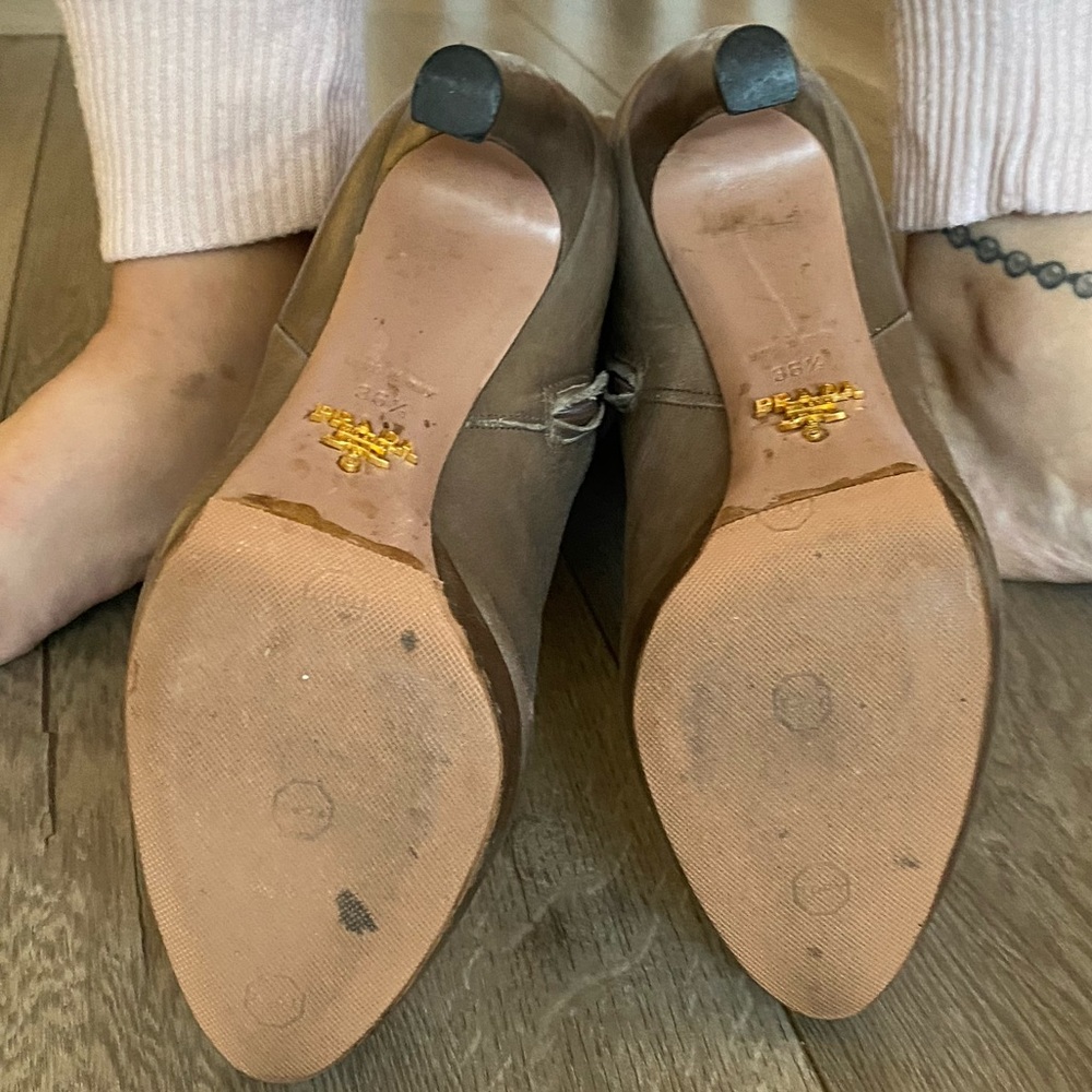 Authentic Grey Taupe Colored Prada Boots - Picture 8 of 10